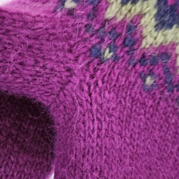 Fair Isle handmade crewneck long sleeve wool sweater women's size M/L - Picture 7 of 16